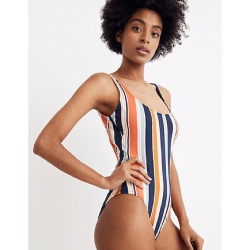 Madewell Second Wave Tank Striped Swimsuit